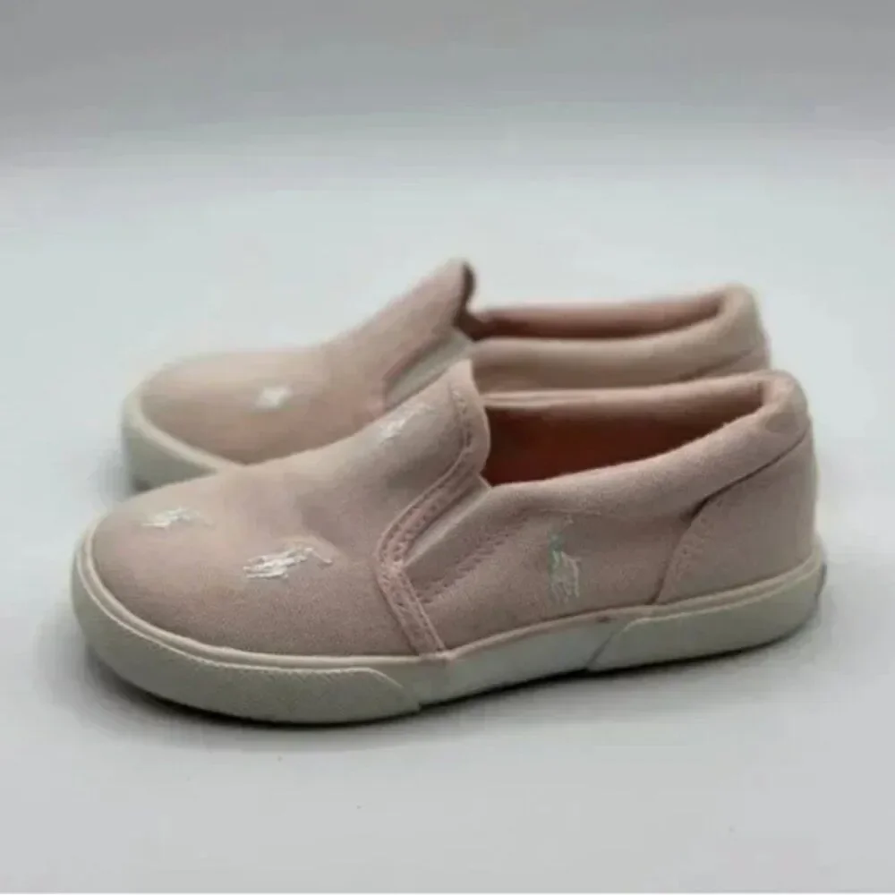 Polo Ralph Lauren Light Pink Allover Pony Slip On Sneakers Size 10